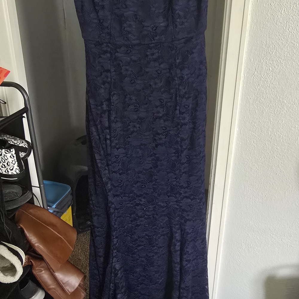 torrid Navy Blue Lace Prom Dress